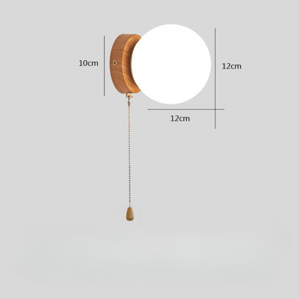 Applique Murale LED Ronde en Verre Nordique avec Interrupteur