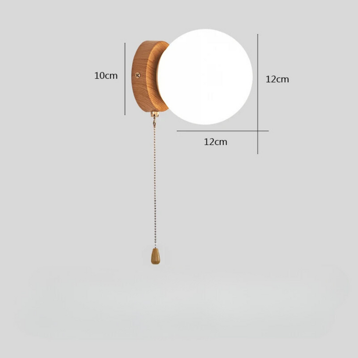 Applique Murale LED Ronde en Verre Nordique avec Interrupteur