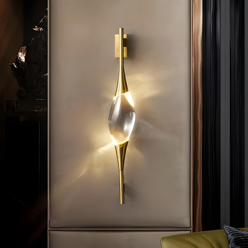 Applique Murale LED Design Décoratif et Moderne en Cuivre et Cristal | Éclairage de Luxe