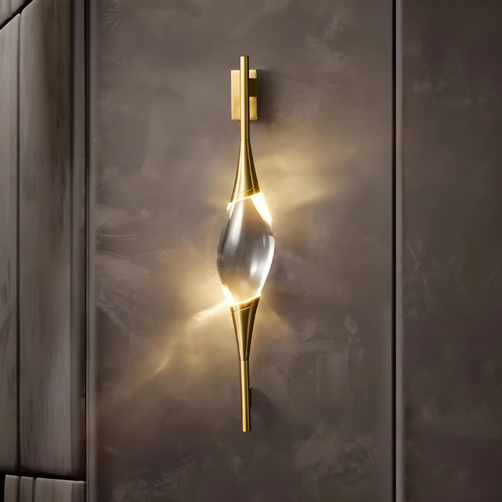 Applique Murale LED Design Décoratif et Moderne en Cuivre et Cristal | Éclairage de Luxe
