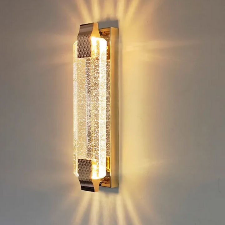 Applique Murale LED de Luxe en Cristal Doré | Éclat Moderne pour Intérieurs Haut de Gamme