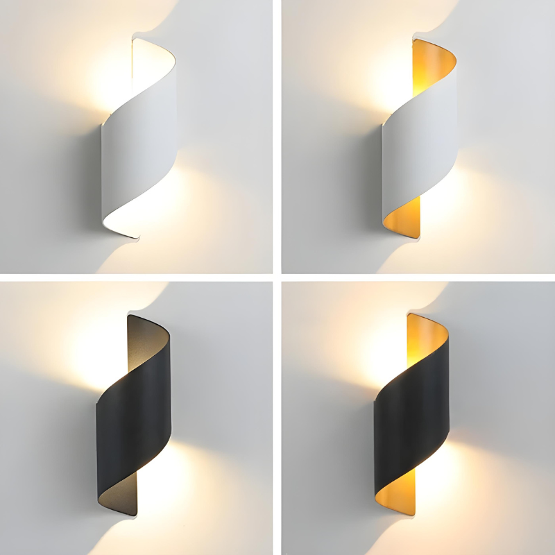 Applique Murale LED Extérieure Scandinave Design Spiralé Minimaliste et Moderne | Étanche