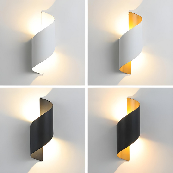 Applique Murale LED Extérieure Scandinave Design Spiralé Minimaliste et Moderne | Étanche
