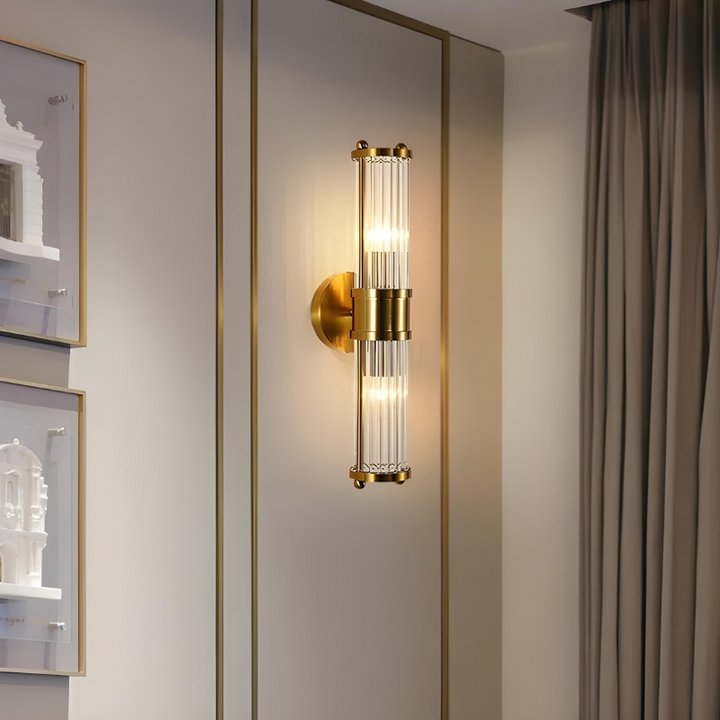Applique LED Murale Luxe Moderne en Cristal | Design Nordique en Métal Doré