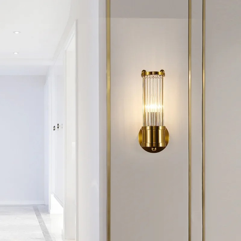 Applique LED Murale Luxe Moderne en Cristal | Design Nordique en Métal Doré