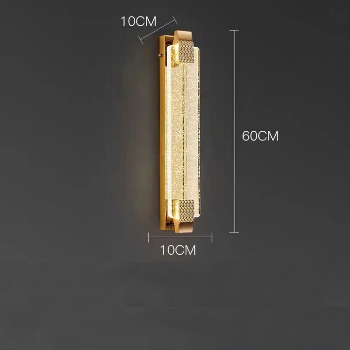Applique Murale LED de Luxe en Cristal Doré | Éclat Moderne pour Intérieurs Haut de Gamme