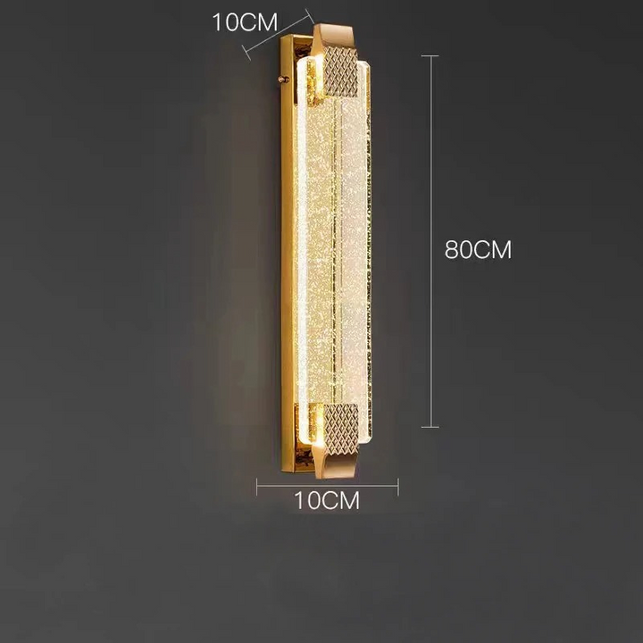 Applique Murale LED de Luxe en Cristal Doré | Éclat Moderne pour Intérieurs Haut de Gamme