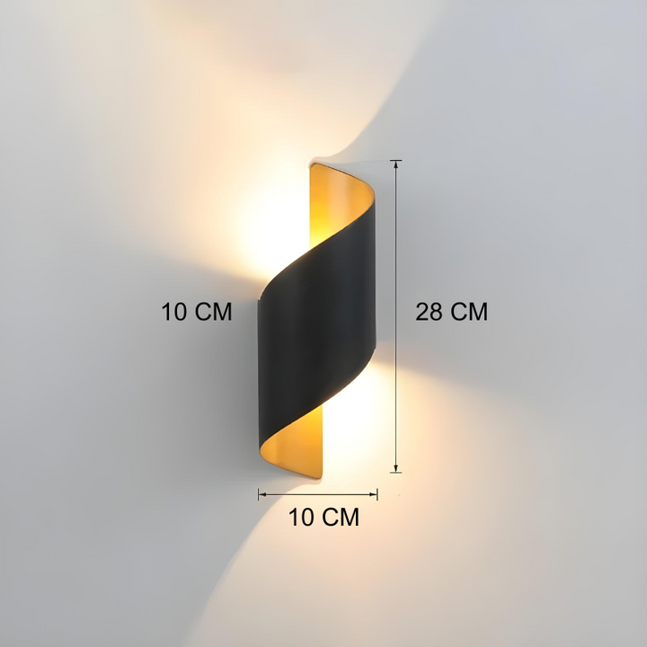 Applique Murale LED Extérieure Scandinave Design Spiralé Minimaliste et Moderne | Étanche