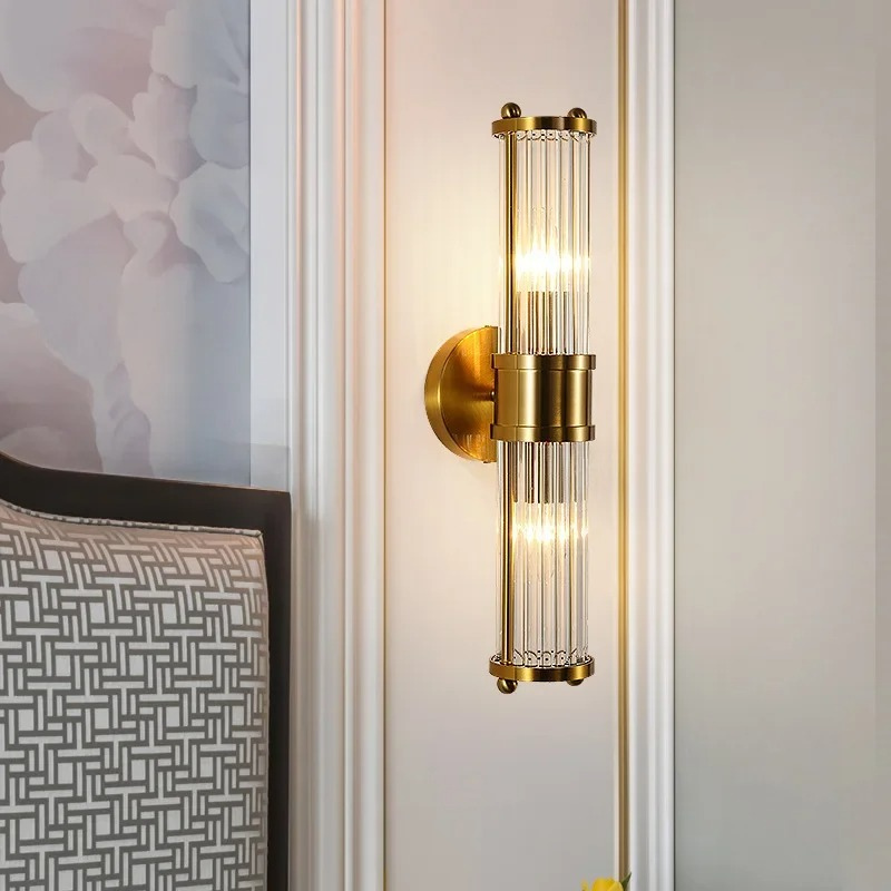 Applique LED Murale Luxe Moderne en Cristal | Design Nordique en Métal Doré