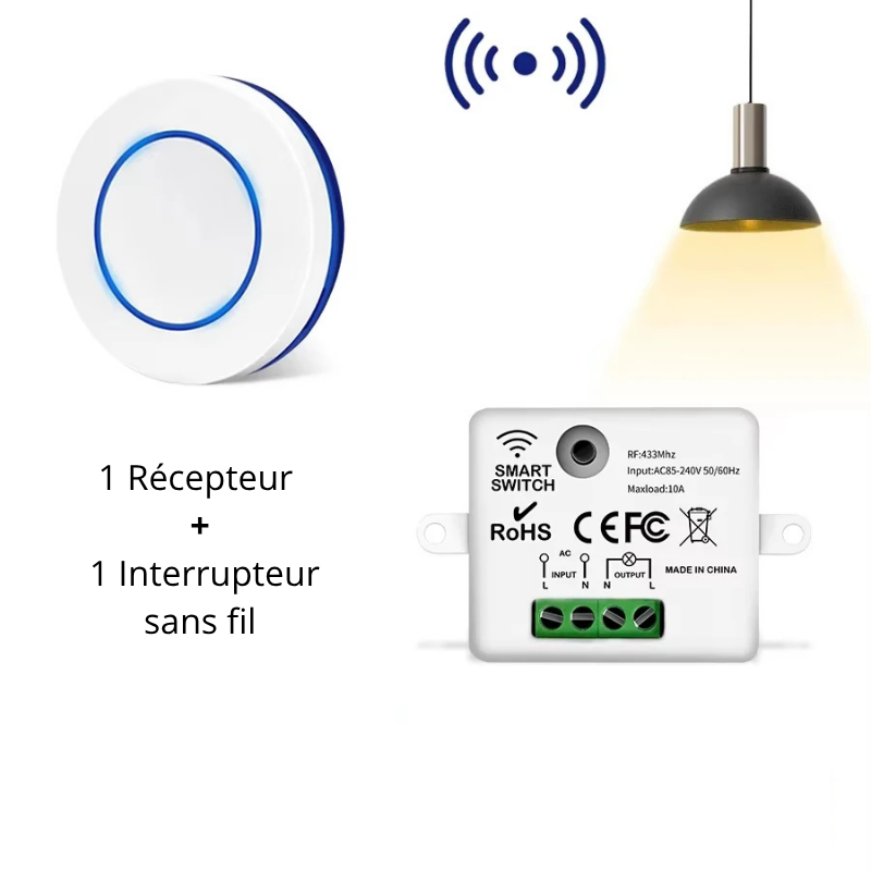 Interrupteur Sans Fil Intelligent | Allumez Vos Appliques en Un Geste