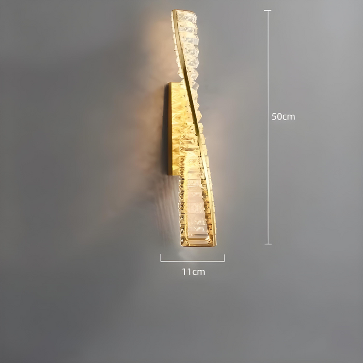Applique Murale LED Dorée à Éclats de Cristal Haut de Gamme | Design Moderne Décoratif
