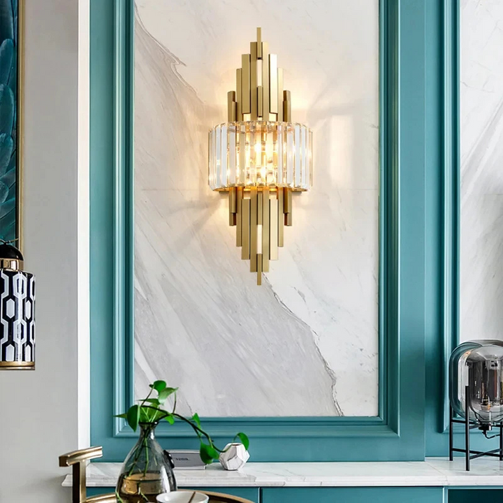 Applique Murale Cristal pour Salon Moderne | Design Doré Haut de Gamme