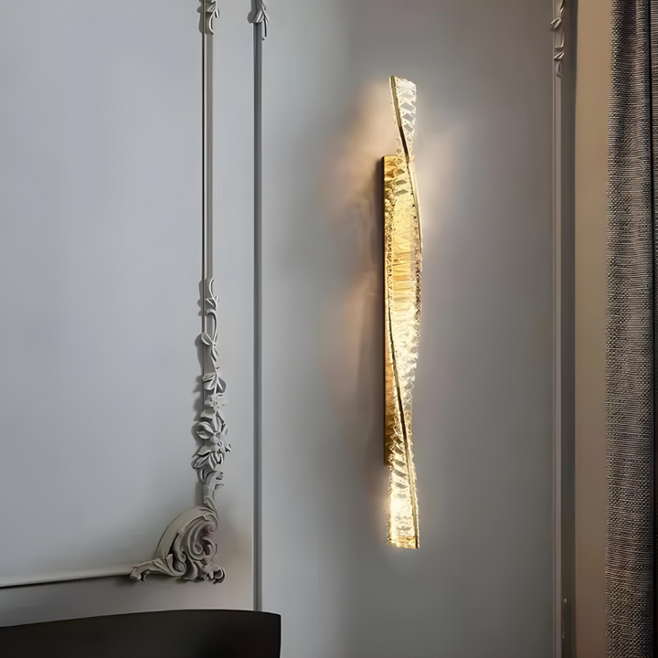 Applique Murale LED Dorée à Éclats de Cristal Haut de Gamme | Design Moderne Décoratif