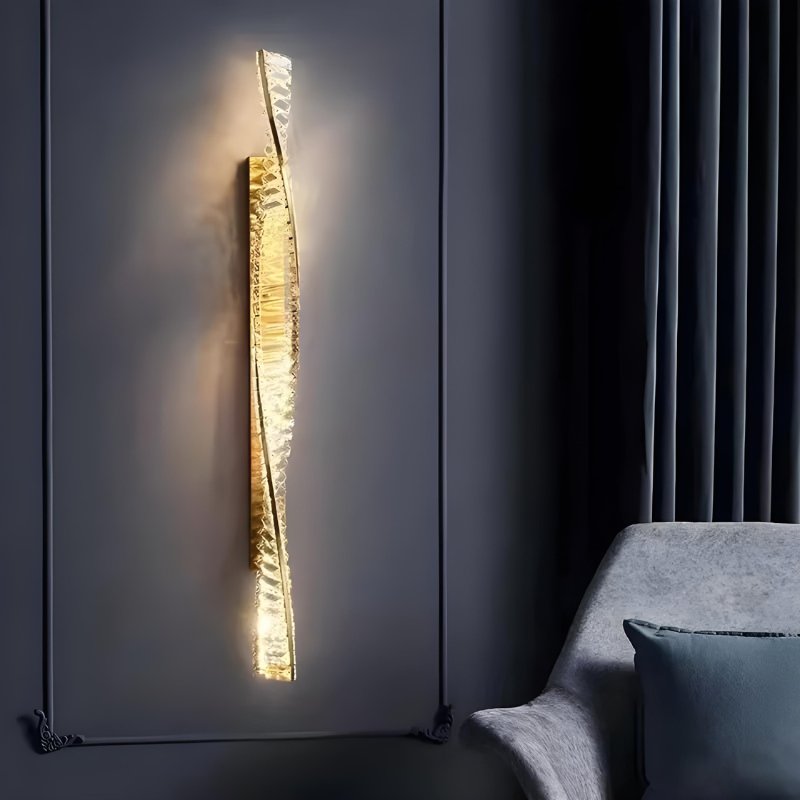 Applique Murale LED Dorée à Éclats de Cristal Haut de Gamme | Design Moderne Décoratif