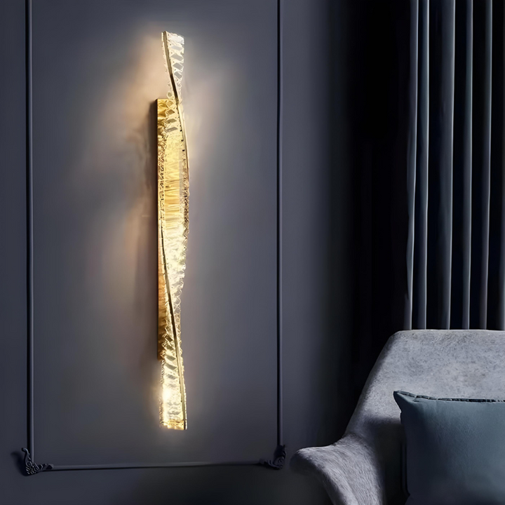 Applique Murale LED Dorée à Éclats de Cristal Haut de Gamme | Design Moderne Décoratif