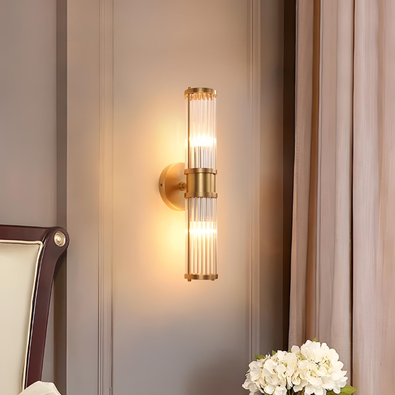 Applique LED Murale Luxe Moderne en Cristal | Design Nordique en Métal Doré