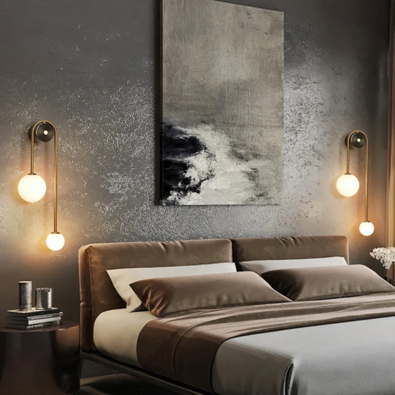 Applique Murale LED Minimaliste Nordique Décoratif et Design | Double Sphère