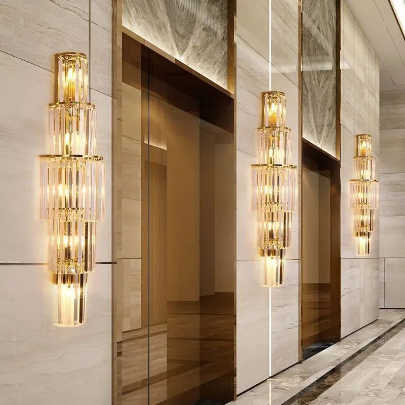 Applique Murale Cristal en Verre Haut de Gamme Moderne pour Salon | Design Hôtel de Luxe