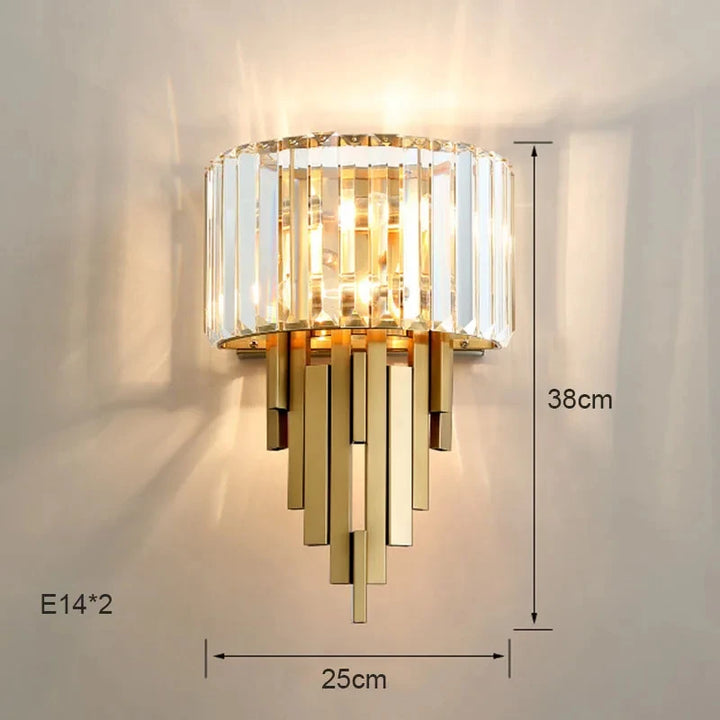 Applique Murale Cristal pour Salon Moderne | Design Doré Haut de Gamme