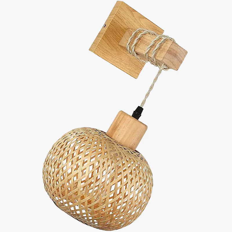 Applique Murale en Bambou et Rotin Naturel